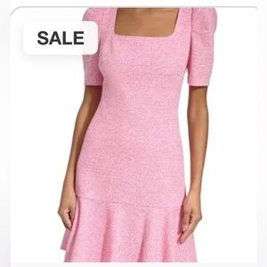 Karl Lagerfeld Tweed Dress in Fuchsia Soft White